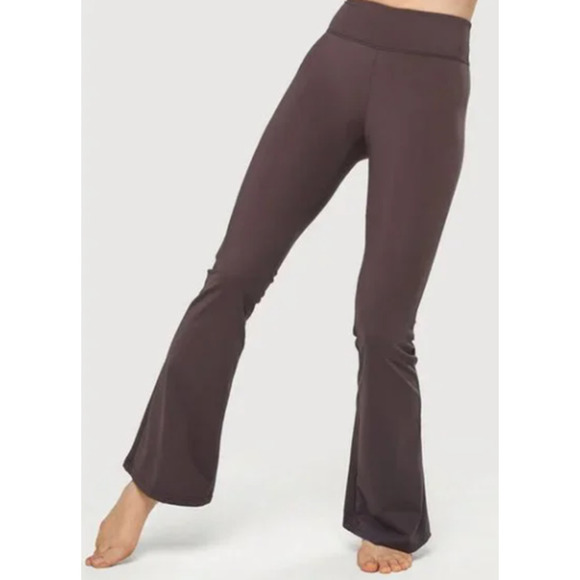 Muses Only Women's Size S Brown Flared Leggings Athletic Yoga Pants - Picture 1 of 7